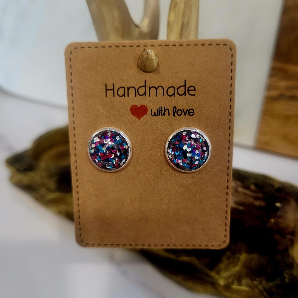 🎉SOLD🎉Handmade Glitter Stud Earrings
